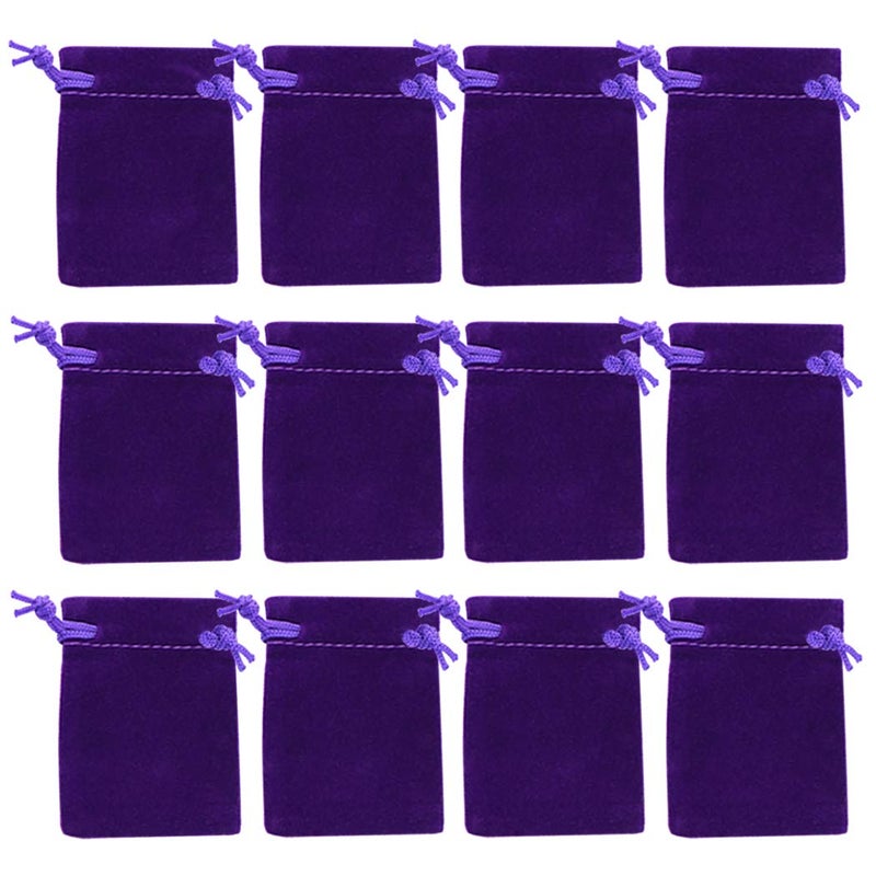 Nydotd 100pcs 2 X 2.8 inch Velvet Cloth Jewelry Pouches Velvet Drawstring Bags Christmas Candy Gift Bag Pouch for Wedding Favors Gifts, Event Supplies Party Favors (Purple) - Image 1